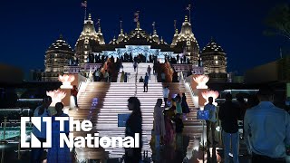 UAE’s traditional Hindu temple shines bright with Diwali celebrations [upl. by Ater650]