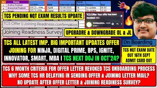 TCS ALL LATEST IMP UPDATES NQT EXAM DATE NQT amp INTERVIEW RESULTS OFFER JOINING NEXT DOJ IN OCT [upl. by Vikky758]