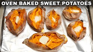 How To Cook Baked Sweet Potatoes in the Oven [upl. by Anirtek135]