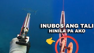 HILAHAN MALALA  UBOS ANG TALI KO TAPOS HINILA PA AKO 😱🎯 spearfishingphilippines boracayspearo [upl. by Nich]