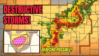 Particularly dangerous situation across the Plains as destructive storms develop [upl. by Disharoon]