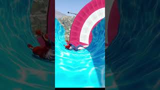 GTA 5 Ultimate Water Slide Ragdoll Spiderman Fail Compilation OP Moment [upl. by Nylaj]