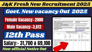 3500  Vacancy Out  JampK Fresh Recruitment Out 2024  Official Notification ✅ Apply Online [upl. by Affay]