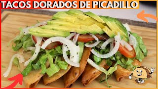 TACOS DORADOS DE PICADILLO  como hacer cocina en casa [upl. by Sherill]