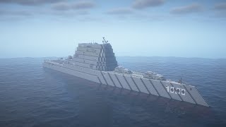 Minecraft How to build a Military Ship in Minecraft USS Zumwalt Minecraft Military Ship Tutorial [upl. by Norrej37]