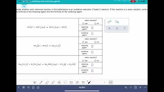 ALEKS Identifying oxidizing and reducing agents [upl. by Gad932]