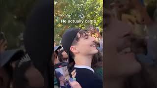 Timothée Chalamet Crashes His Own LookAlike Contest in NYC 😂👀 [upl. by Hedley]