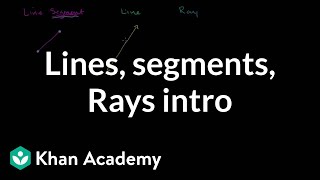 Intro to lines line segments and rays  Geometry  Khan Academy [upl. by Nylinej]