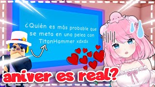 PREGUNTAS MUY INCOMODAS ANIVER ES REAL PARTE 2 🥰👀 PELEA Y BESITO ROBADO XD 🍓 ANIELICA ROBLOX [upl. by Kam]