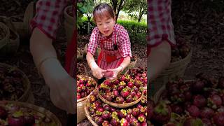 Enjoy Delicious Juicy Mangosteen Fruit  Amazing Mangosteen Fruit shorts youtubeshorts [upl. by Atiekal]