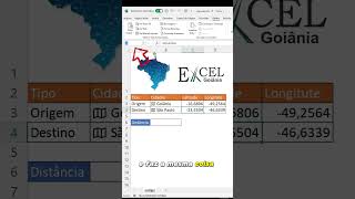 Calcular Distância entre Cidades no Excel Coordenadas [upl. by Selimah]