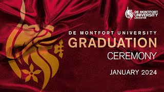 DMU January Graduations 2024 Thursday 25 January 10am [upl. by Atiekal]