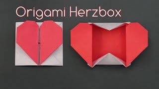 Muttertagsgeschenke basteln einfache Origami Herzbox falten  DIY [upl. by Chor]