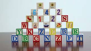 Early Education Wooden Blocks English Letters Numbers Patterns [upl. by Crispin335]