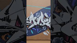 MAD GRAFFITI PIECE ON A CARDBOARD 😰 graffitiart graffiti shorts [upl. by Aivatnuahs]