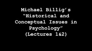 The Billig Lectures Lectures 1amp2 [upl. by Esirahc]