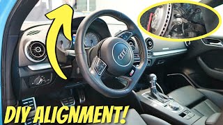 How to Straighten Your Steering Wheel Easily at Home  DIY Car Alignment [upl. by Siekram]