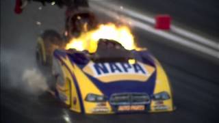 Ron Capps engine explosion  The incar camera amp slomo view [upl. by De464]