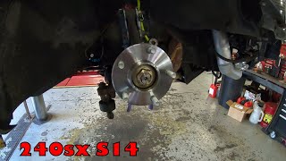 How to install a front wheel bearing and hub on a 240sx s14 [upl. by Jilly705]