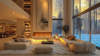 Winter Jazz Music In A Cozy Living Room  Soft Jazz Background Music With Relaxing Fireplace Sounds [upl. by Naujtna]