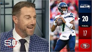 Alex Smith reacts to Geno Smith scores late TD lead Seahawks to comeback win against 49ers 2017 [upl. by Anisah508]