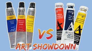 Winsor amp Newton vs Grumbacher  Student Acrylic Paint Review [upl. by Deeyn]