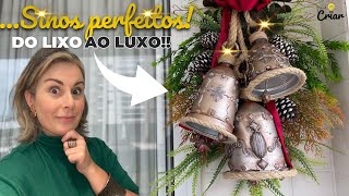 DIY SINOS DE NATAL com potes de plástico Natal2024 [upl. by Nadbus]