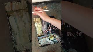 Картина маслом весна цветущая ветка вишни в вазе натюрморт oilart oilpainting живописьмаслом [upl. by Lesoj]