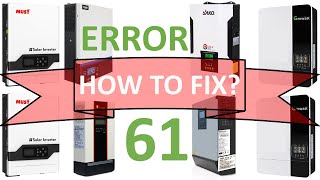 SOLAR INVERTER FIXING ERROR 61 [upl. by Espy195]