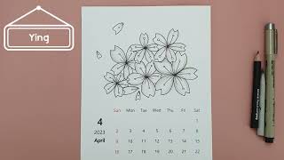 2024년 젠탱글 새해 달력 꾸미기 4월 달력 파일 나눔 Zentangle Art for beginners [upl. by Loreen]