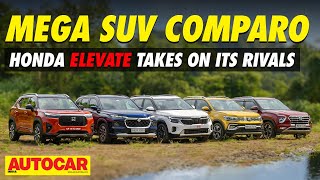 Honda Elevate vs Kia Seltos vs Hyundai Creta vs Maruti Grand Vitara vs VW Taigun  Autocar India [upl. by Anelrac]