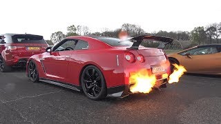 750HP Nissan GTR R35 SPITTING HUGE FLAMES [upl. by Meurer]