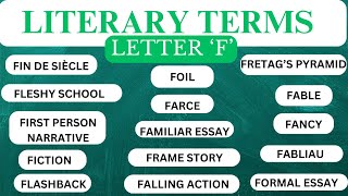 Literary Term Series Letter F Dictionary of Literary Terms [upl. by Yllaw]