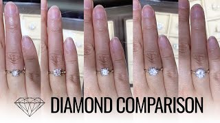 Diamond Size amp Price Comparison 05 075 1 15 2 Carat Diamond Ring [upl. by Norrehc]