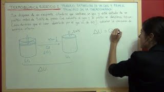 TERMODINAMICA QUIMICA Ejercicio 1  Trabajo expansión de un gas en un émbolo [upl. by Roht223]