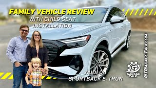 2022 Audi Q4 Sportback etron Family Review with Child Seat Installation [upl. by Enelrae143]