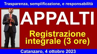 CATANZARO  Codice dei contratti fra trasparenza semplificazione e responsabilità 4102023 [upl. by Aylad638]