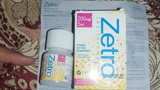 Zetro Syrup Uses  Zetro specifications  Azithromycin uses  Azithromycin ke fayde in hindhi [upl. by Aidin555]