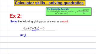 CASIO FX 991ES PLUS Calculator skills  solving quadratics [upl. by Richardson]