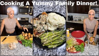 Cooking Creamy Mushroom Chicken W Spinach  Garlic Mashed Potatoes W Chives  Parmesan Asparagus [upl. by Hebert665]