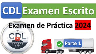 Prueba de práctica CDL 2024 EXAMEN TEÓRICO 2024 CDL [upl. by Naejarual]