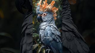 Stunning Grey Parrot with Vibrant Crown in Natural Habitat shorts parrot birdsvideo [upl. by Winikka]