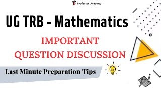 UG TRB Maths  Complex Analysis  Important Questions Revision  Professor Academy [upl. by Clintock]