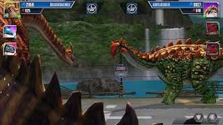 Can Brachiosaurus Defeat Ankylodocus in Battle  Jurassic World The Game [upl. by Teresita]