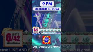 Lotto Result October 10 2024 9PM 642 Lotto Draw  PCSO Lotto Result Today pcsolottoresulttoday [upl. by Neomah161]