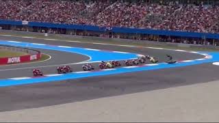 moment of Alex Rns crash Assen lap 1 turn 1 MotoGP main race [upl. by Rehpotsirhk]