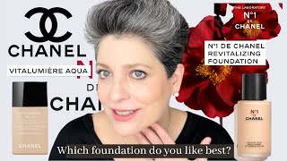 COMPARISON CHANEL FOUNDATION Between No1 De CHANEL amp Vitalumiere Aqua Foundation [upl. by Rogovy]