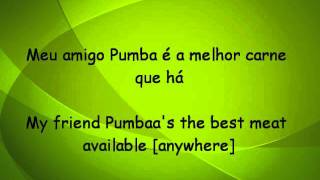 The Lion King  Timon amp Pumbaas Hula Dance Brazilian Portuguese  English translation [upl. by Odla]