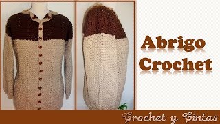 DIY Abrigo – cárdigan con punto espiga a crochet 1 de 3 [upl. by Llenrev]