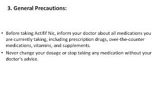 Actifif Nic Drug Interactions [upl. by Toni]